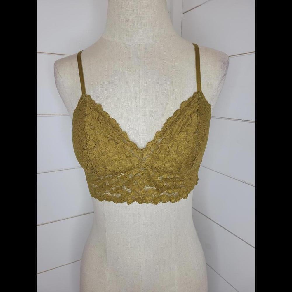 Aerie small brown lace multi strapped bralette